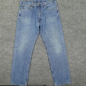 Levi's 505 Jeans Mens 38x34 Blue Regular Fit Straight Leg Medium Wash Zip Fly